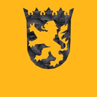Das Logo des Instagram Kanals DASDING Hessen. Es zeigt das hessische Wappen in getaped auf orangenem Hintergrund 